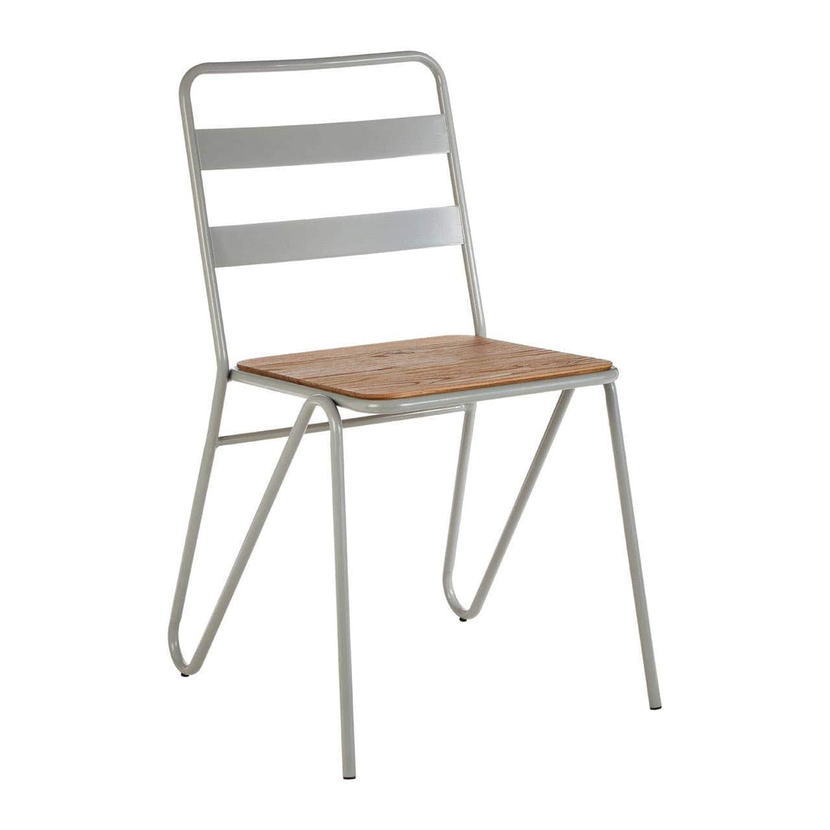District Grey Metal And Elm Wood Chair.