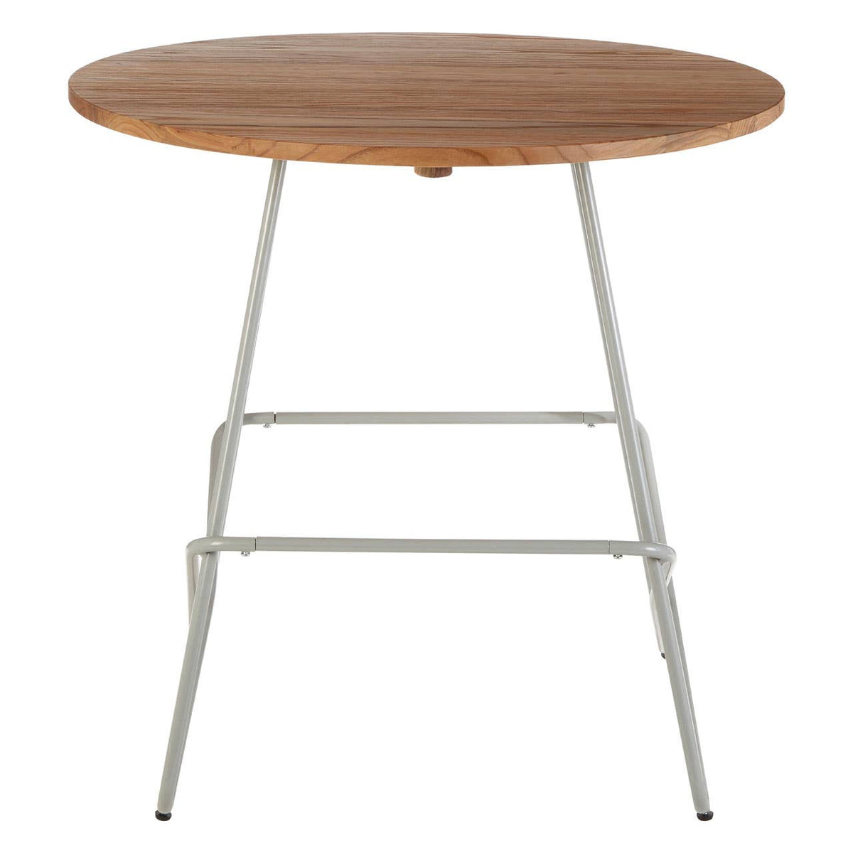 District Grey Metal & Elm Wood Round Table.
