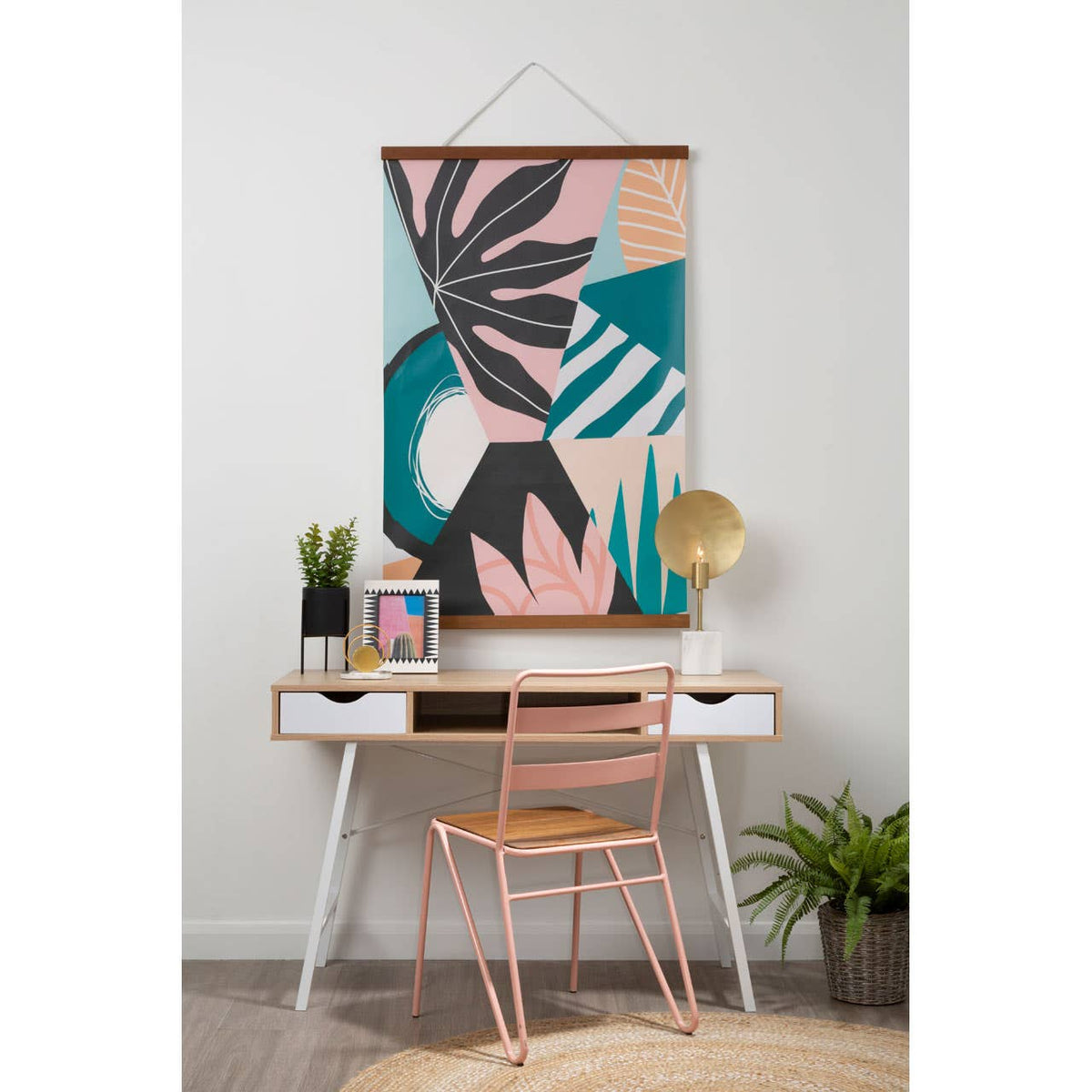 District Pink Metal Chair.