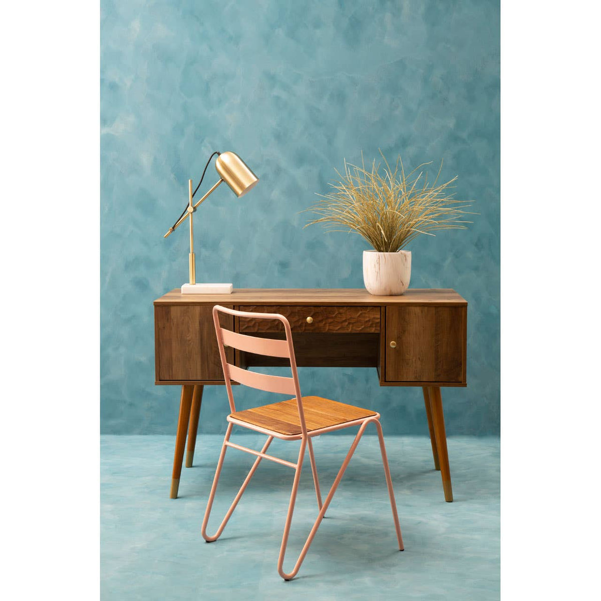 District Pink Metal Chair.