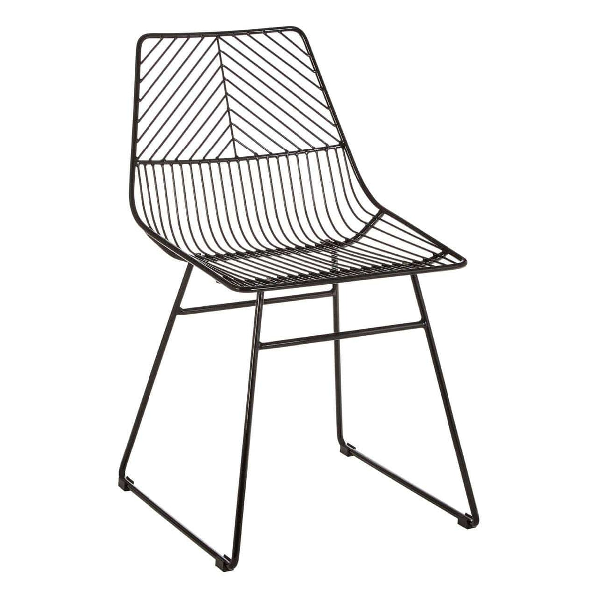 District Small Black Metal Wire Chair.