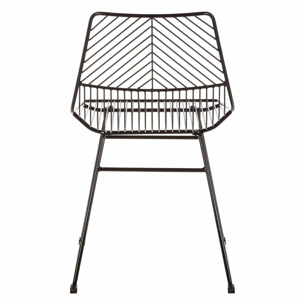 District Small Black Metal Wire Chair.