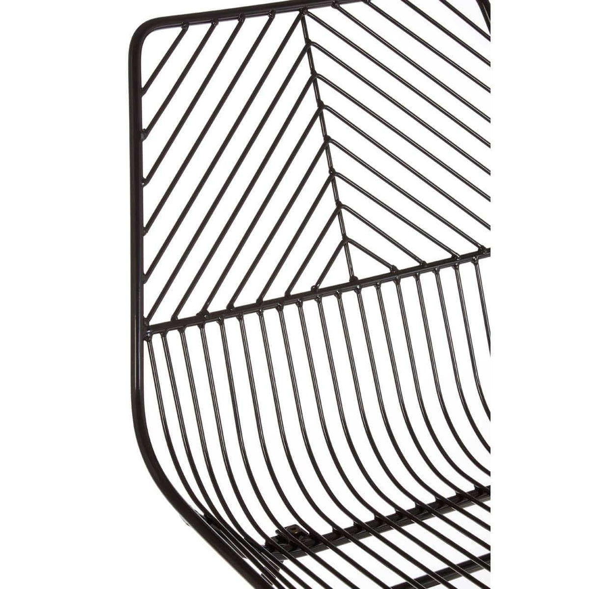 District Small Black Metal Wire Chair.
