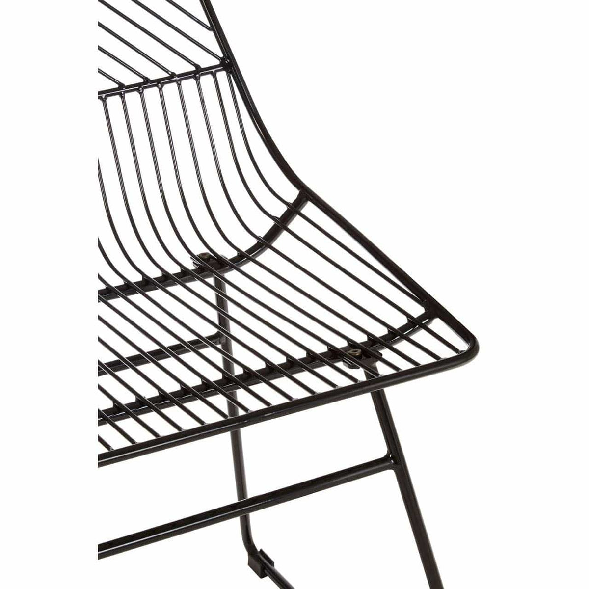 District Small Black Metal Wire Chair.