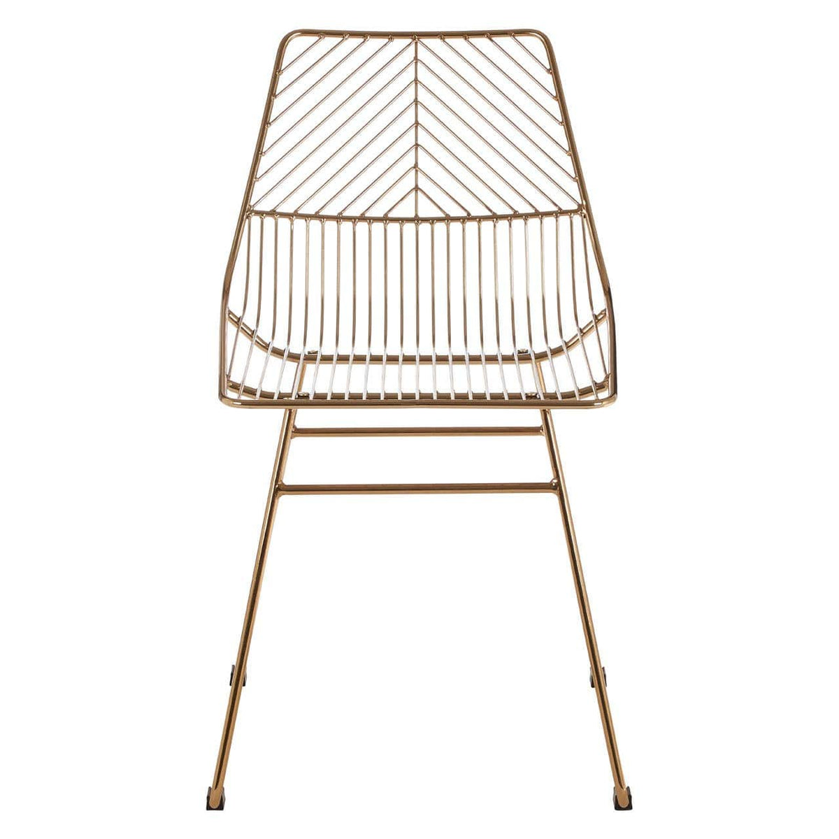 District Small Gold Finish Metal Wire Chair.