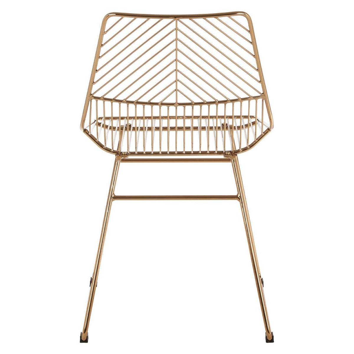 District Small Gold Finish Metal Wire Chair.