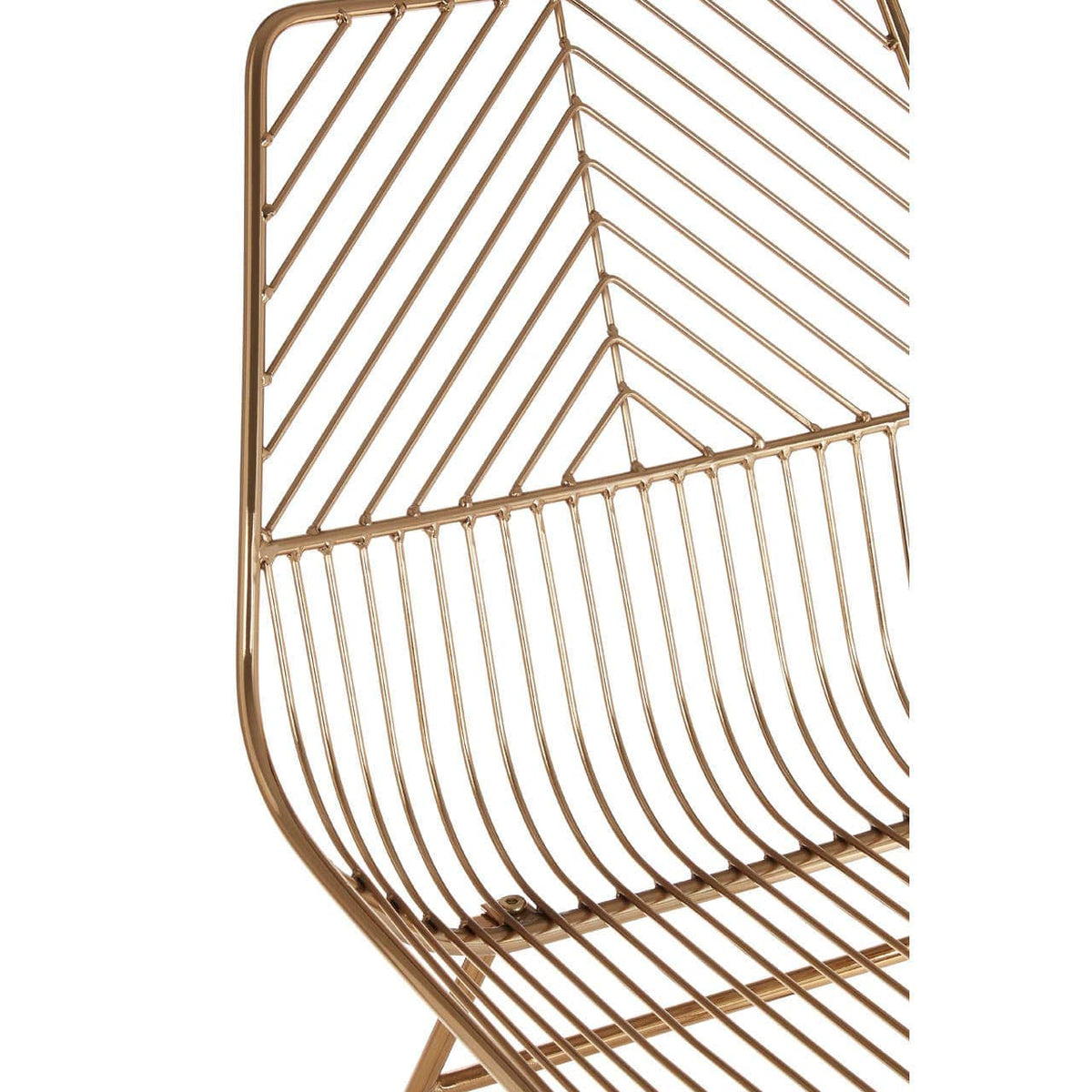 District Small Gold Finish Metal Wire Chair.