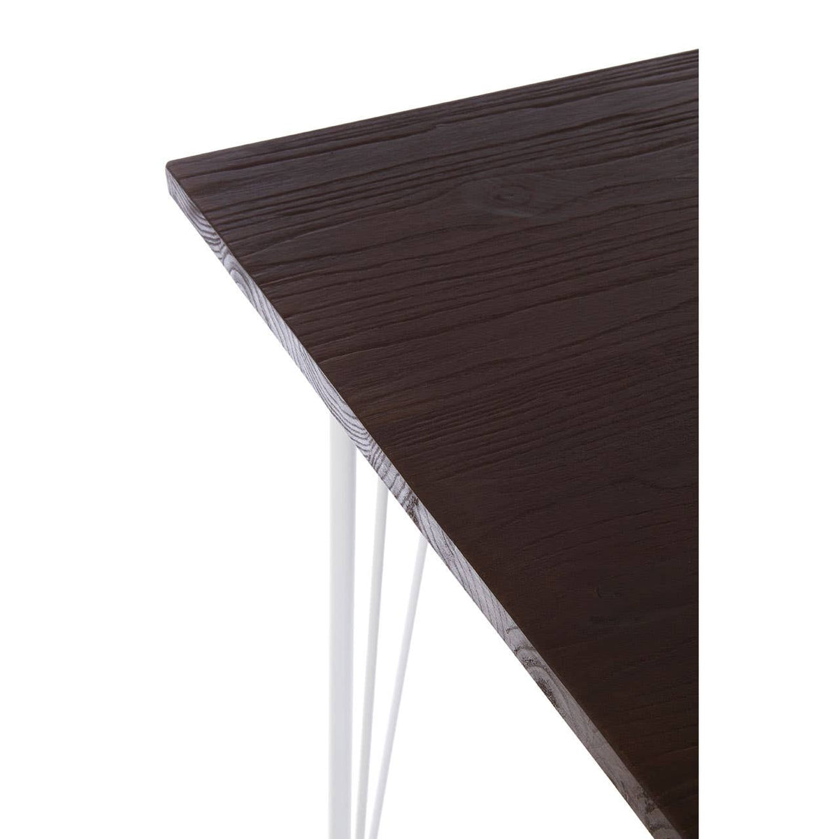 District White Metal And Elm Wood Table.