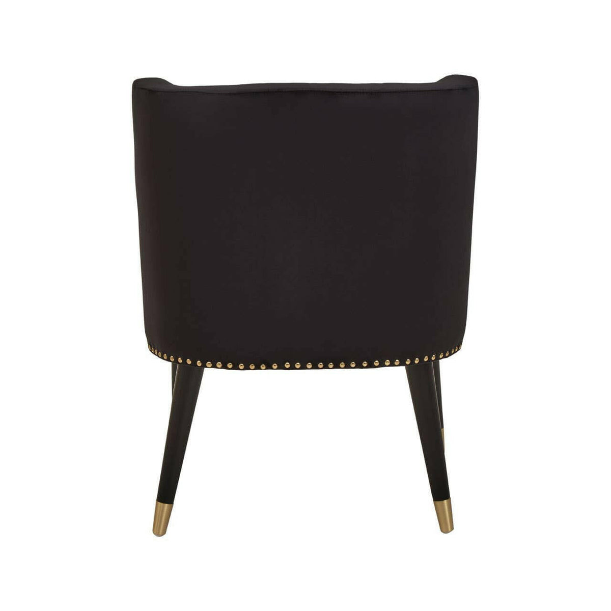Doucet Black Velvet Chair With Black Legs.