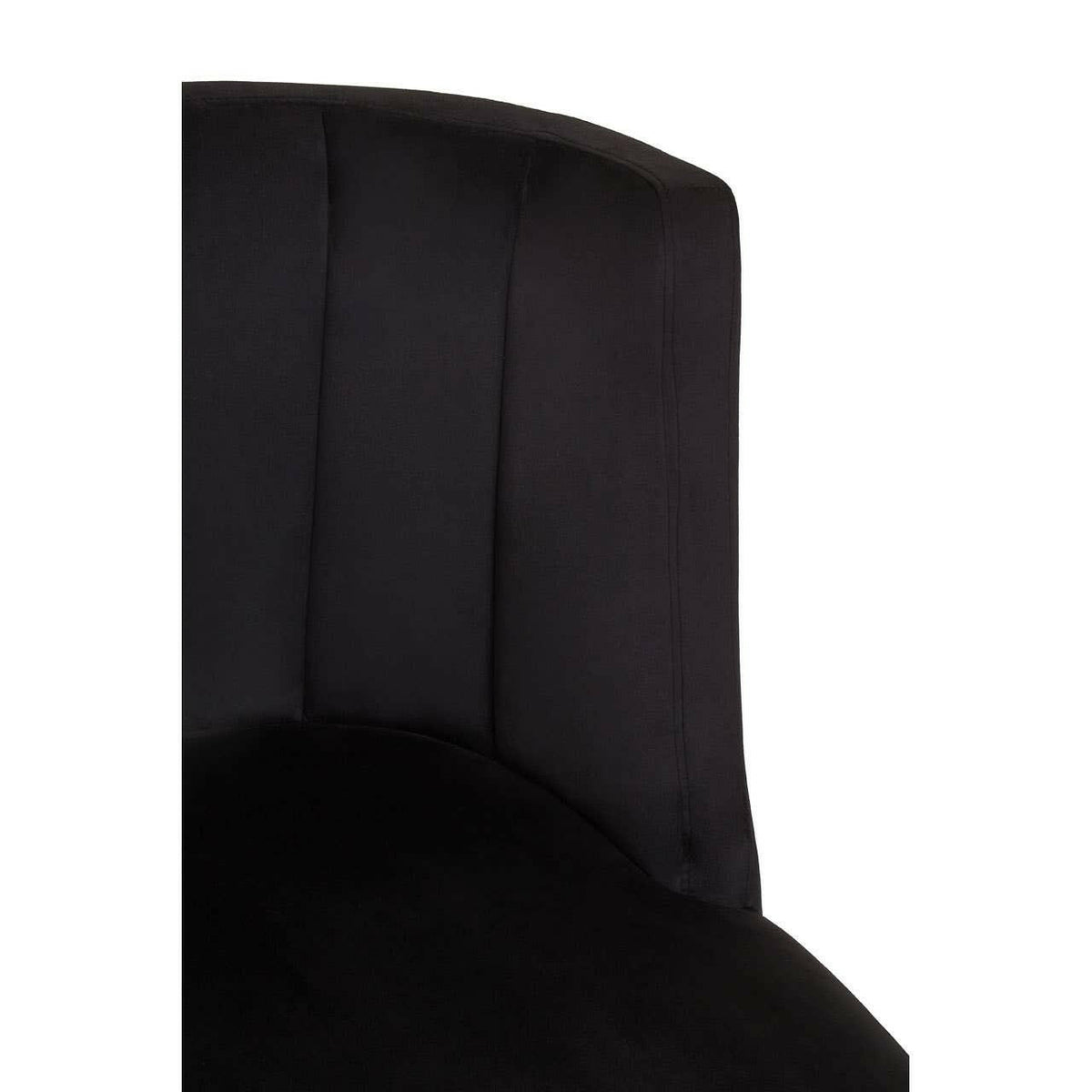 Doucet Black Velvet Chair With Black Legs.