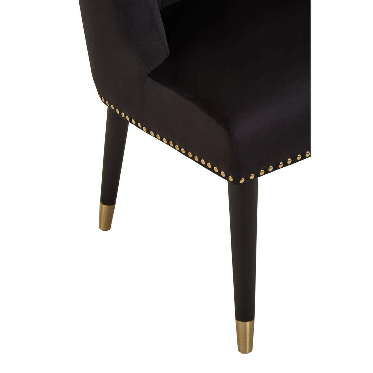 Doucet Black Velvet Chair With Black Legs.