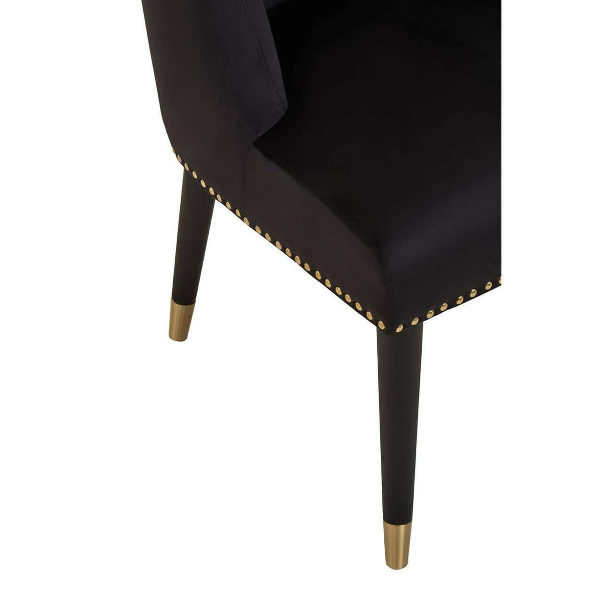Doucet Black Velvet Chair With Black Legs.