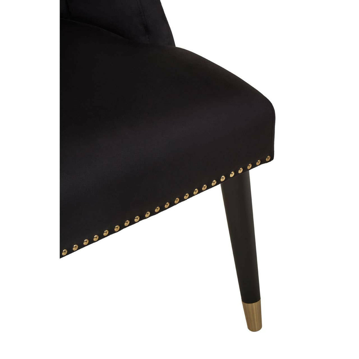 Doucet Black Velvet Chair With Black Legs.