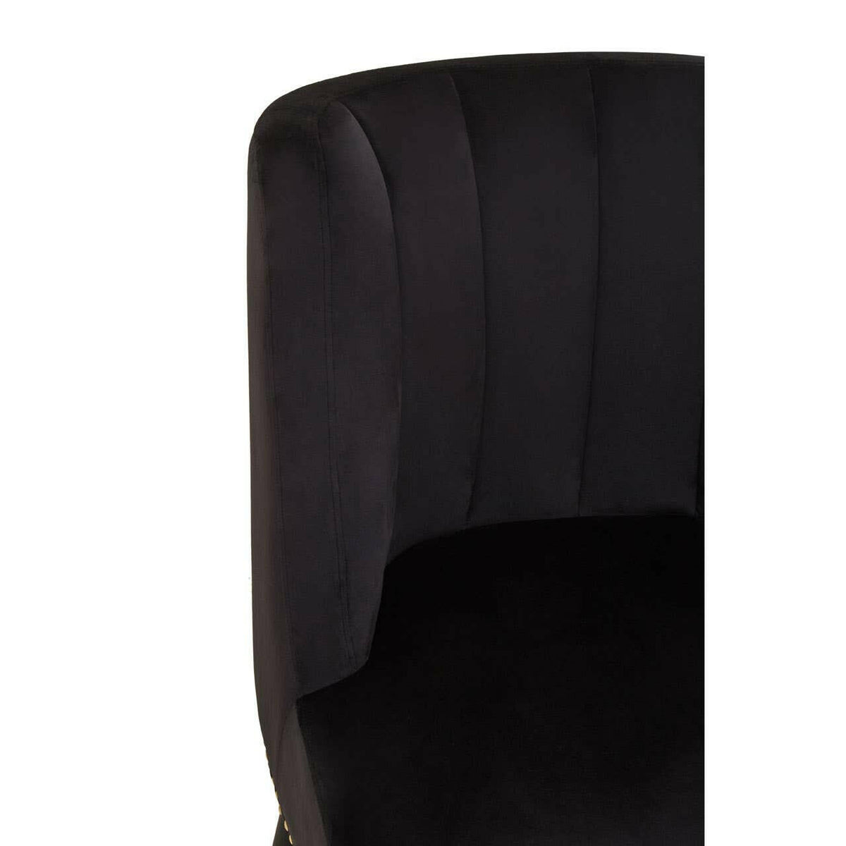 Doucet Black Velvet Chair With Black Legs.