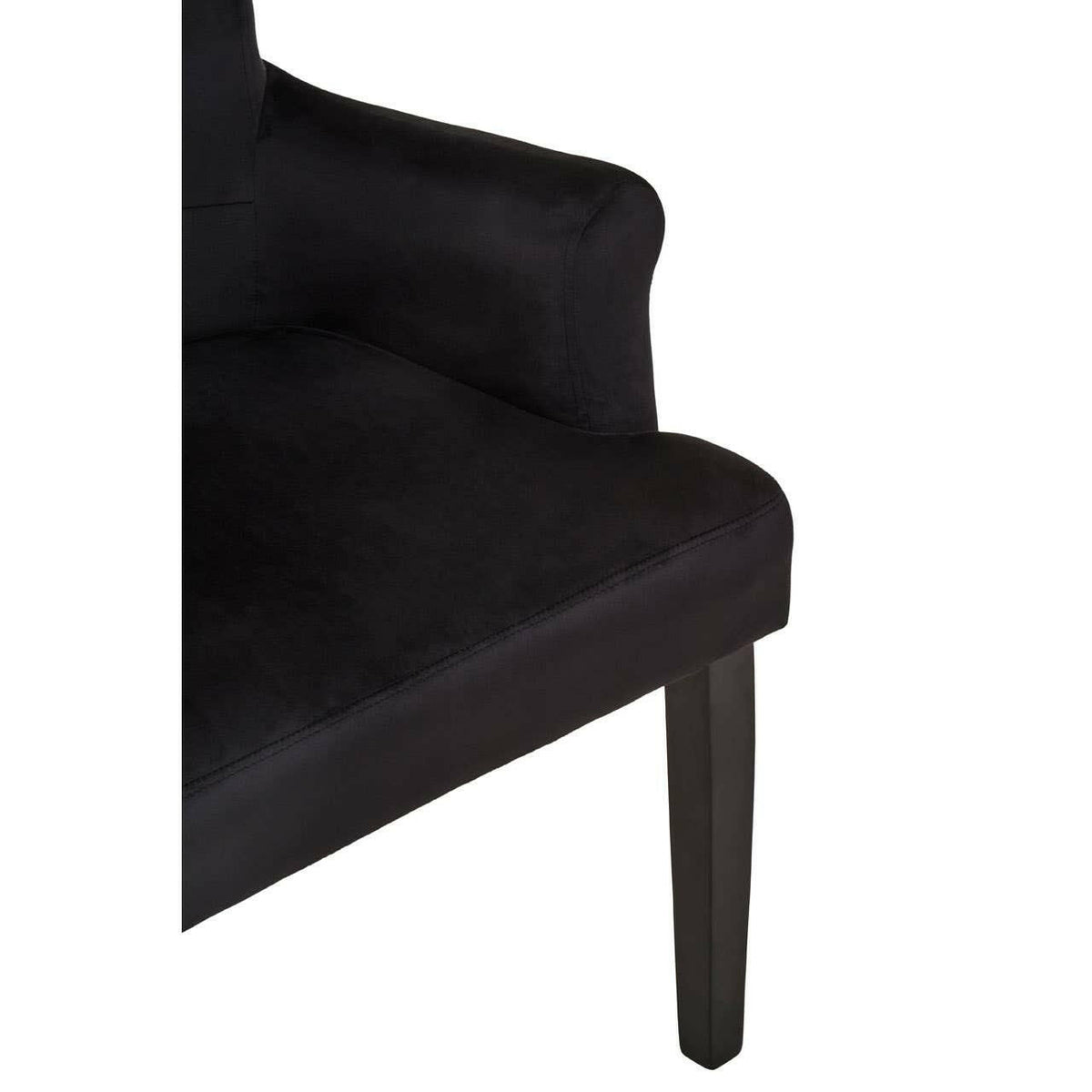 Doucet Black Velvet Chair With Ring Back.