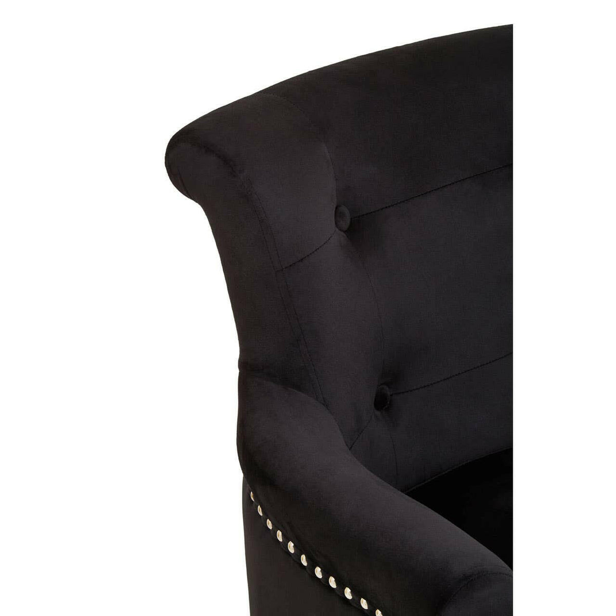 Doucet Black Velvet Chair With Ring Back.
