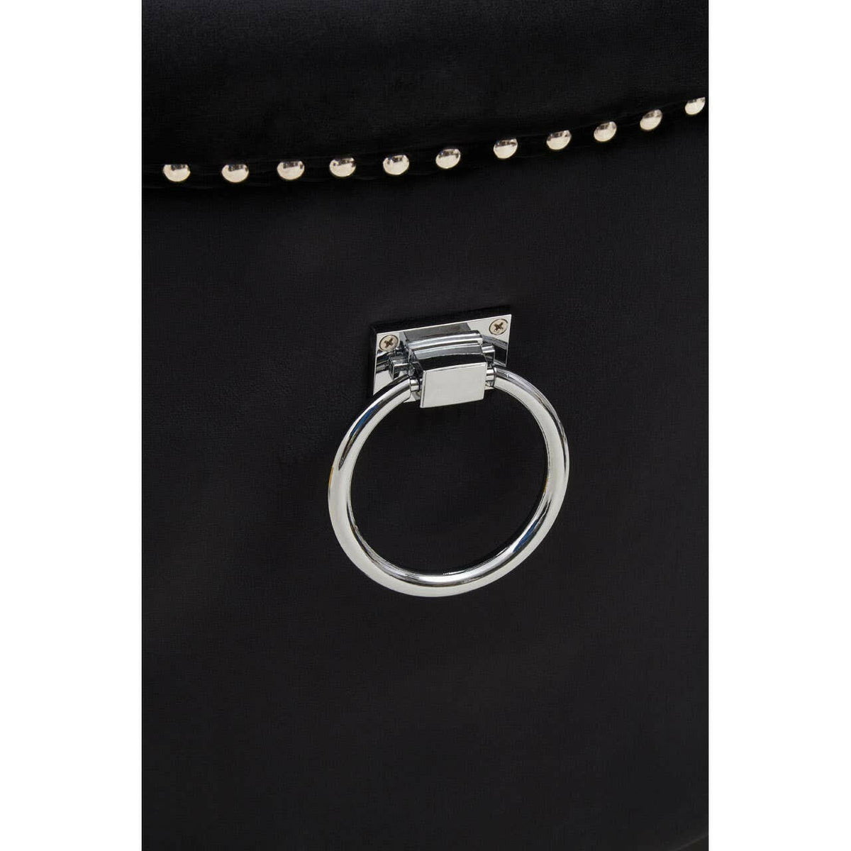 Doucet Black Velvet Chair With Ring Back.