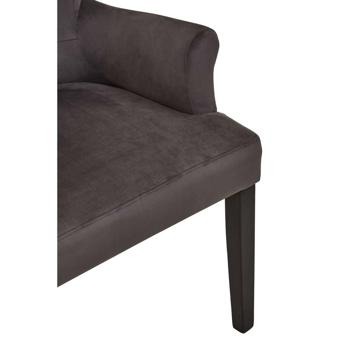 Doucet Grey Velvet Chair With Ring Back.