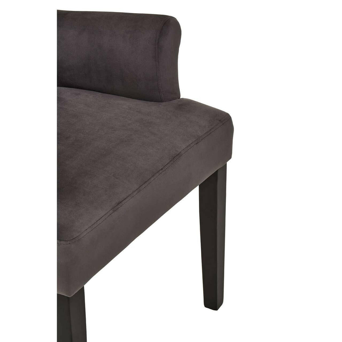 Doucet Grey Velvet Chair With Ring Back.