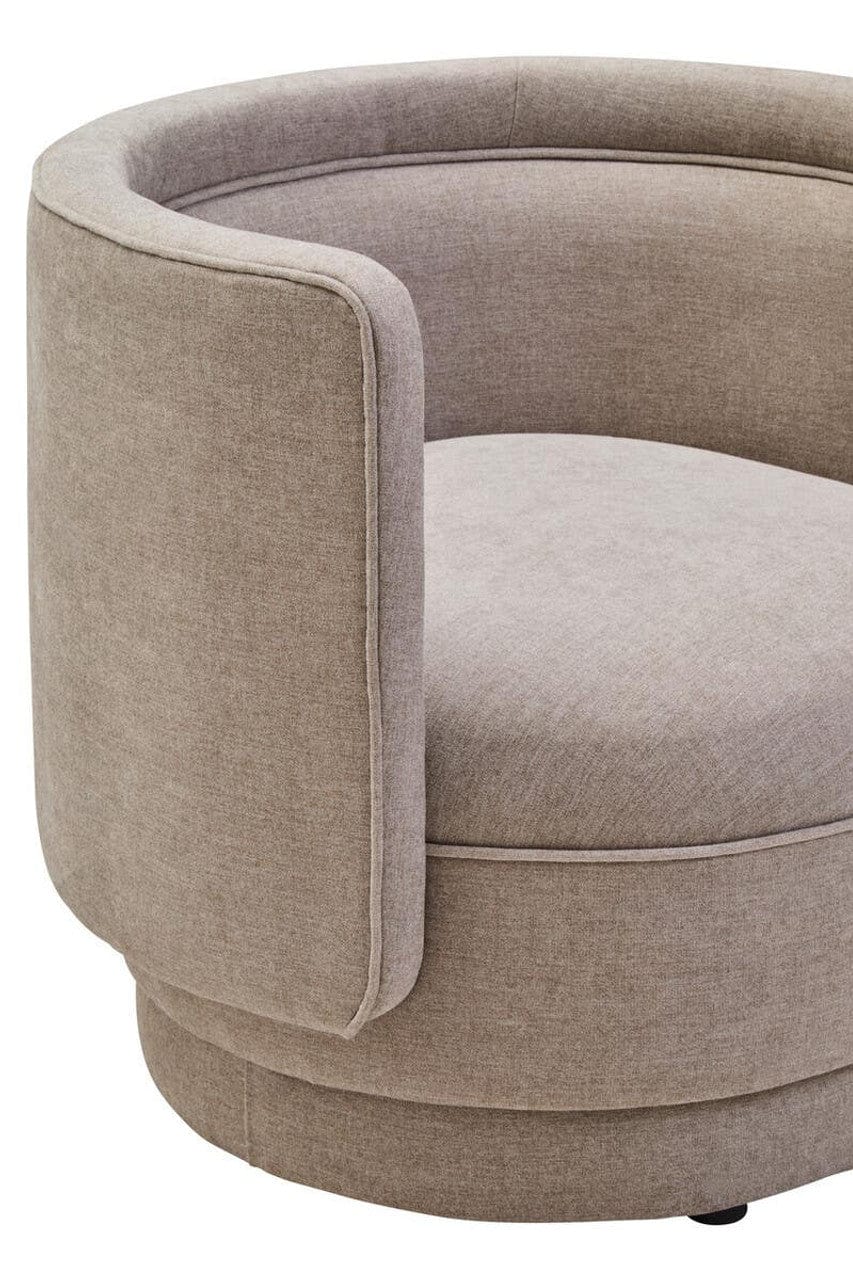 Noosa & Co. Living Drake Taupe Chenille Curved Chair House of Isabella UK