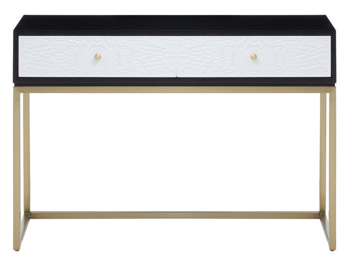 Noosa & Co. Living Dumas Black and White Console Table with Drawers House of Isabella UK