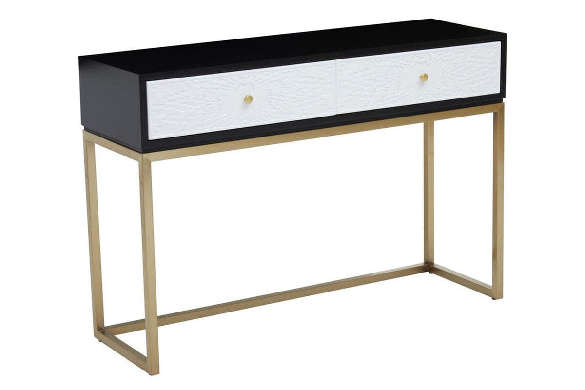 Noosa & Co. Living Dumas Black and White Console Table with Drawers House of Isabella UK