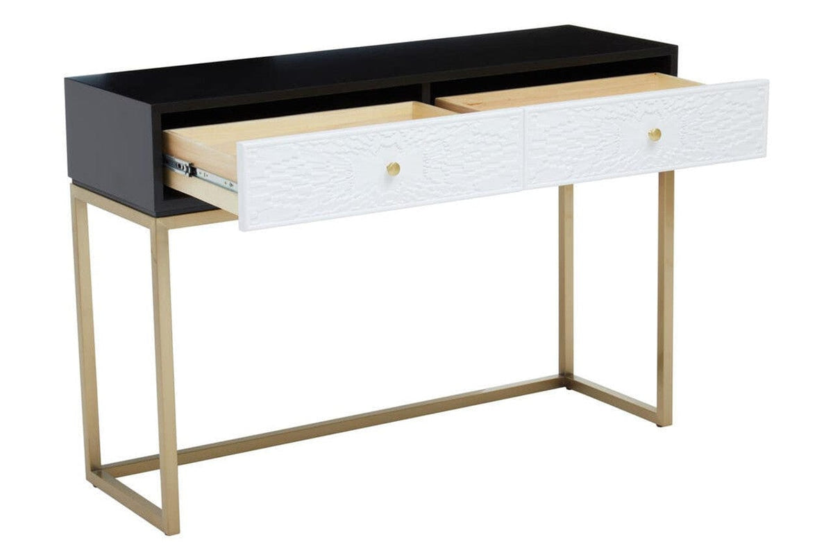 Noosa & Co. Living Dumas Black and White Console Table with Drawers House of Isabella UK