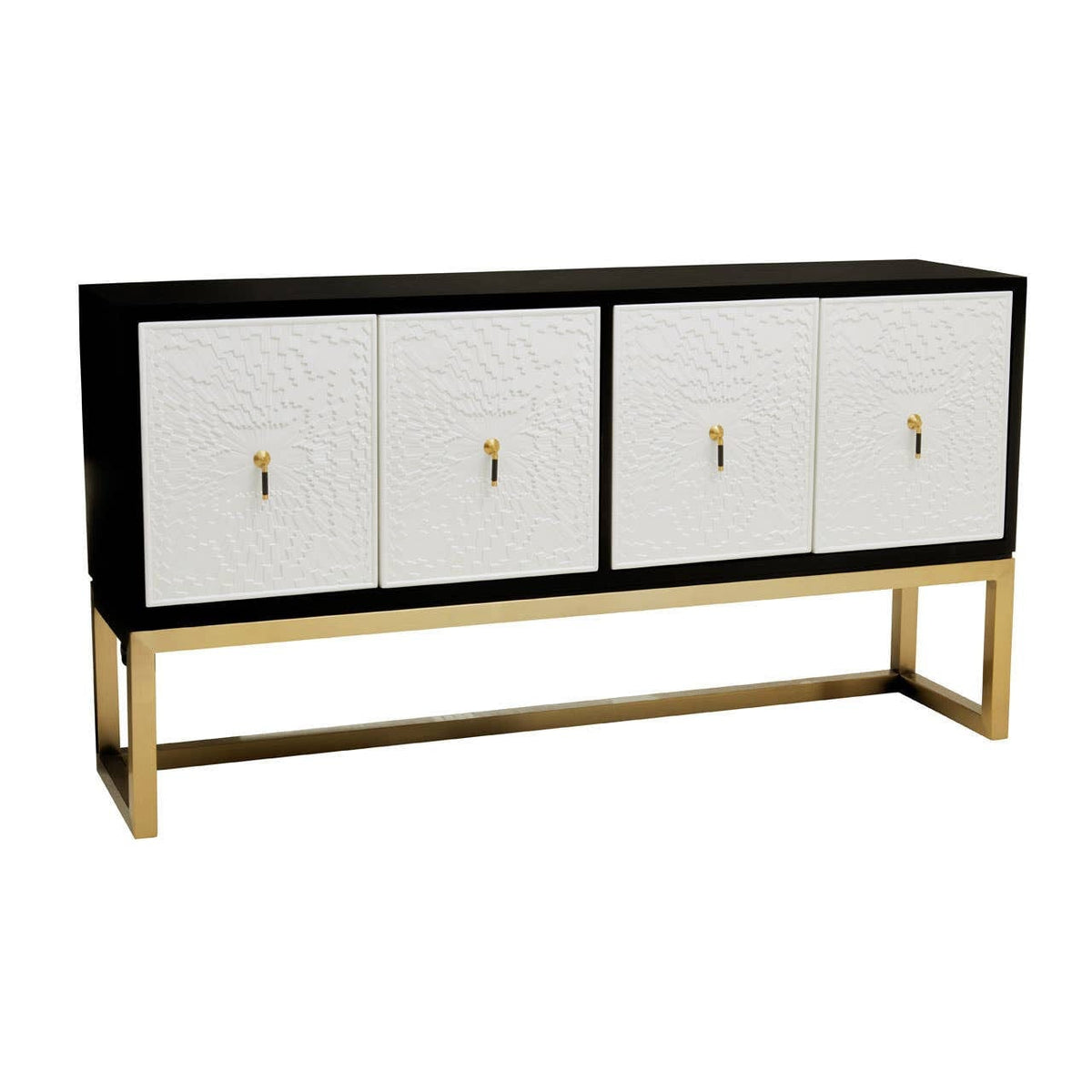 Noosa & Co. Living Dumas Black and White Four Door Sideboard House of Isabella UK