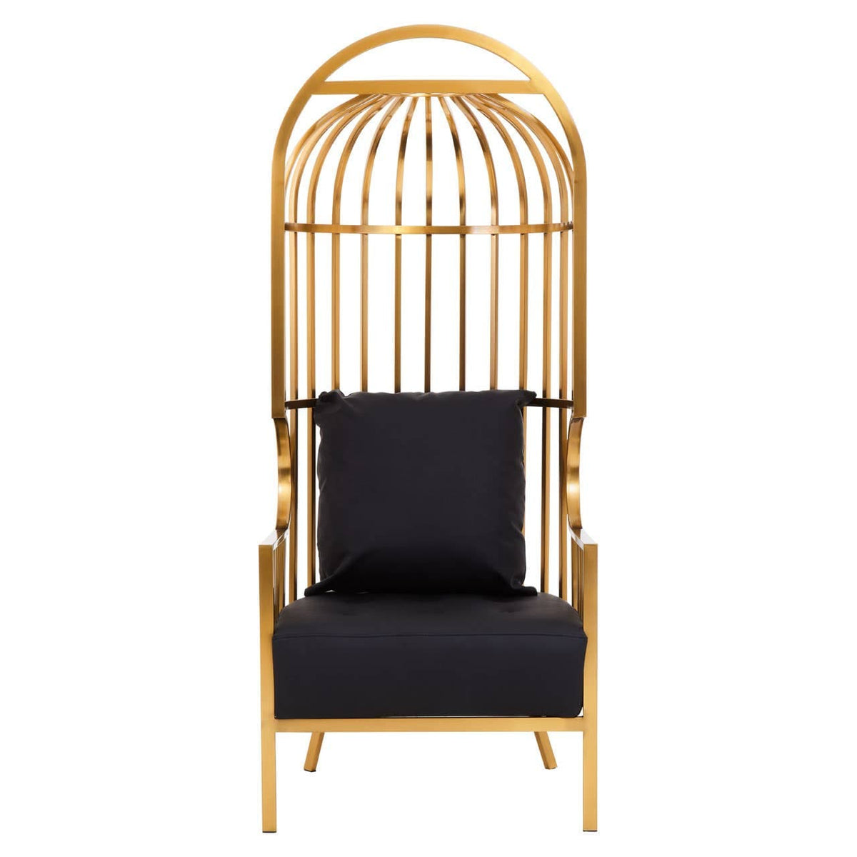 Eliza Brushed Gold Dome Cage Chair.