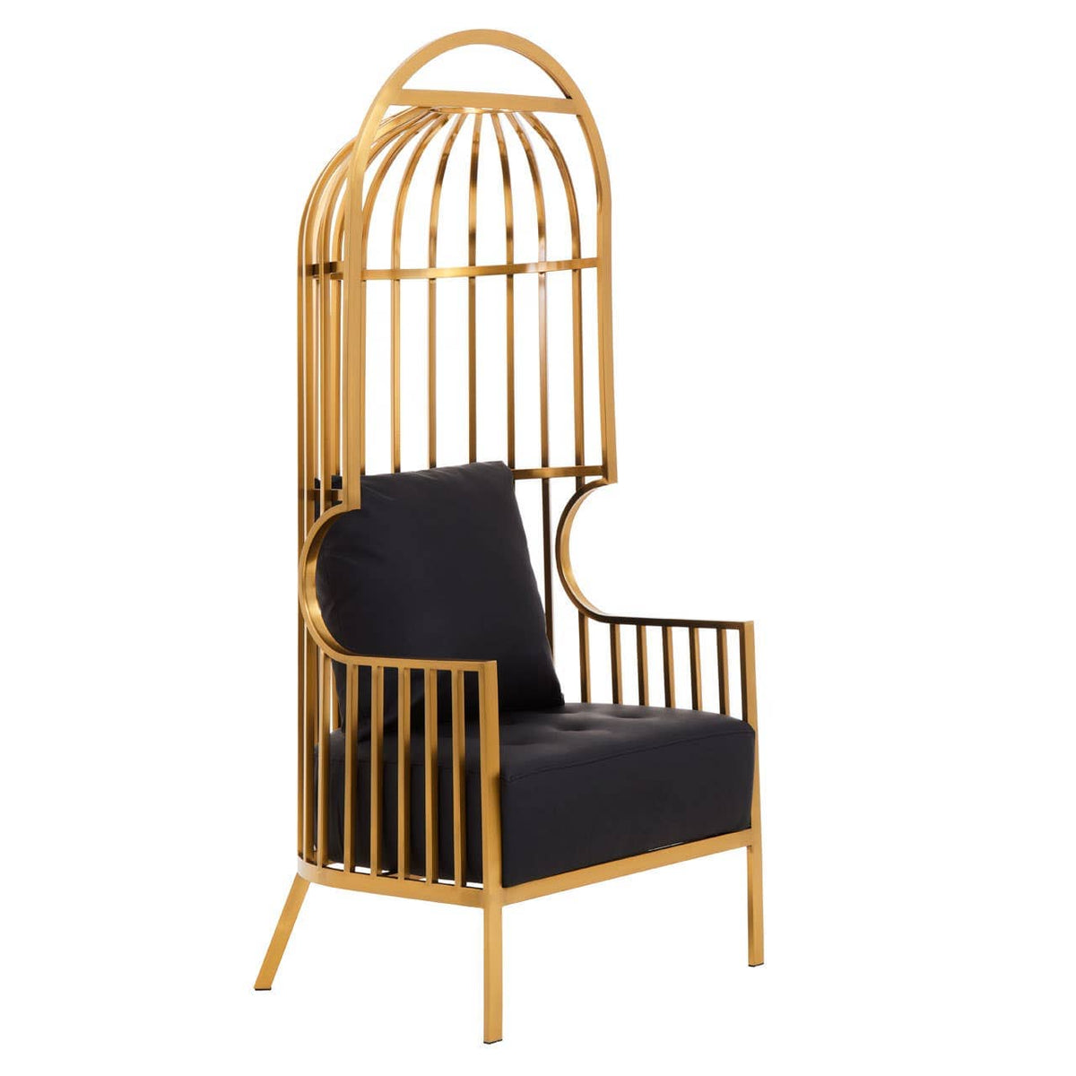 Eliza Brushed Gold Dome Cage Chair.