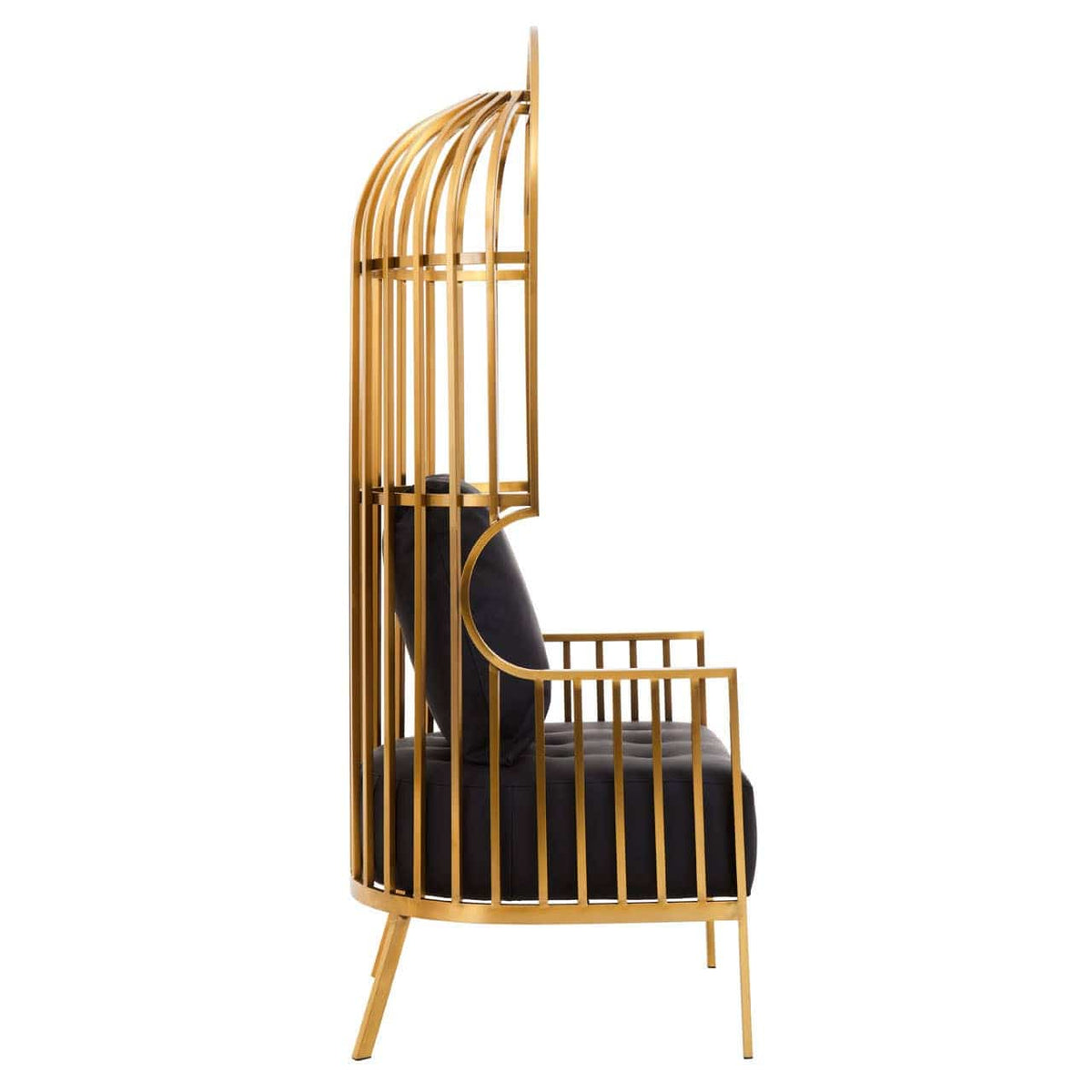 Eliza Brushed Gold Dome Cage Chair.