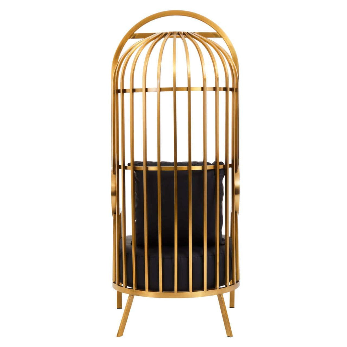 Eliza Brushed Gold Dome Cage Chair.