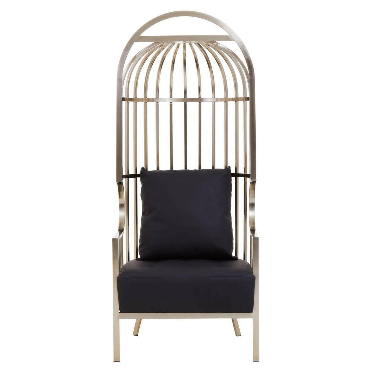 Eliza Brushed Silver Dome Cage Chair.
