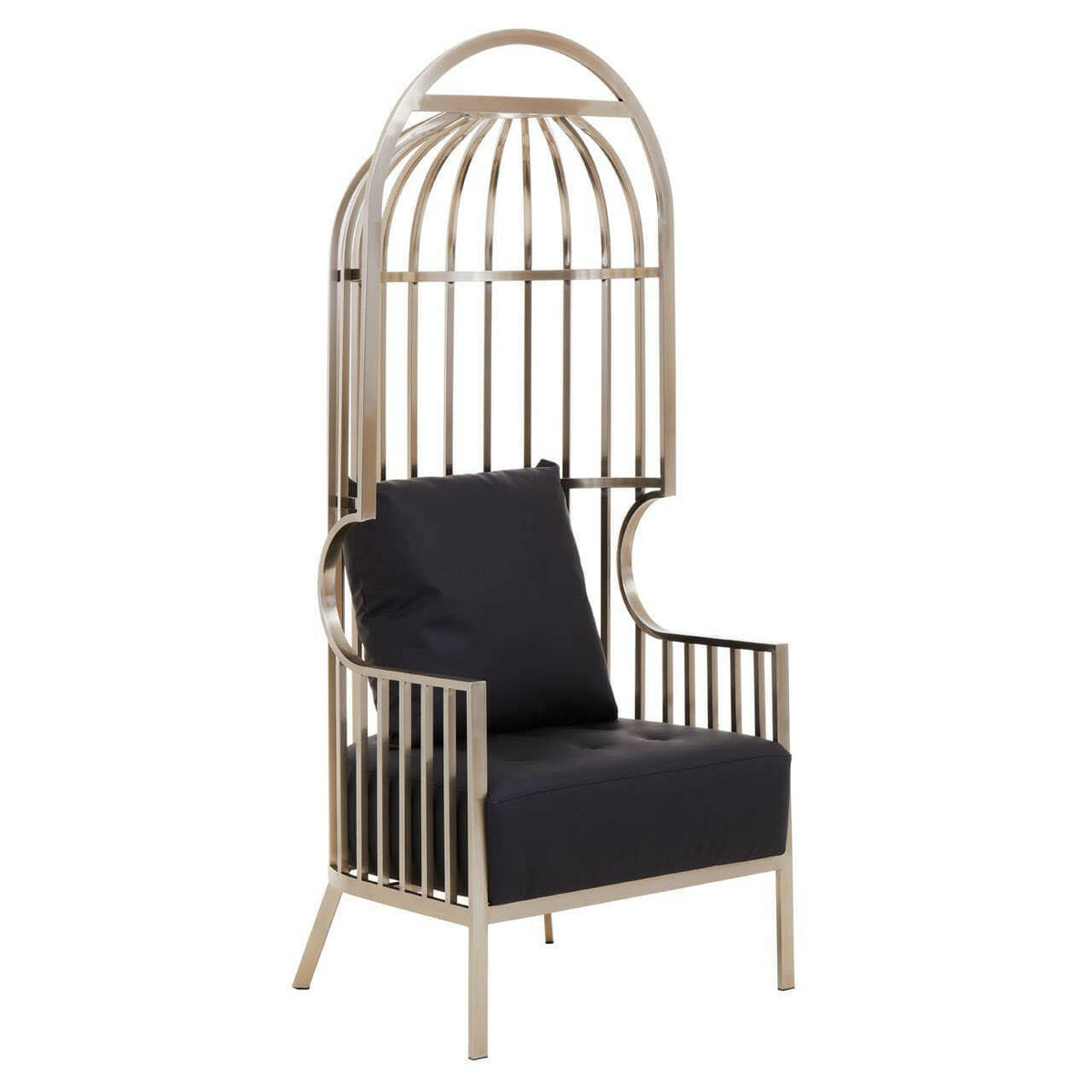 Eliza Brushed Silver Dome Cage Chair.