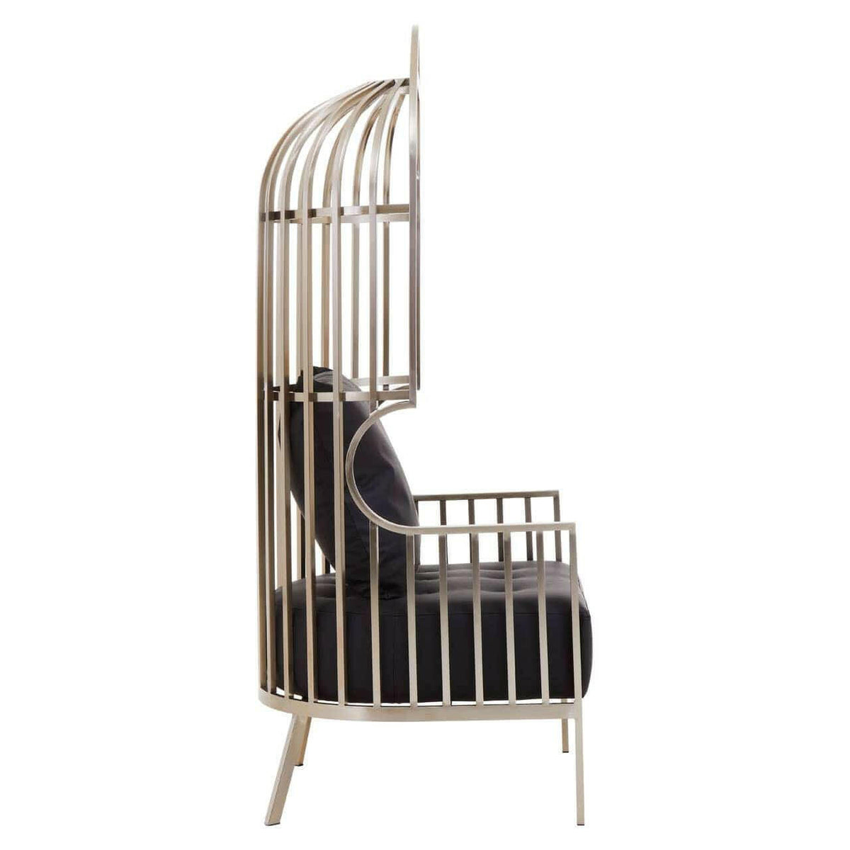 Eliza Brushed Silver Dome Cage Chair.