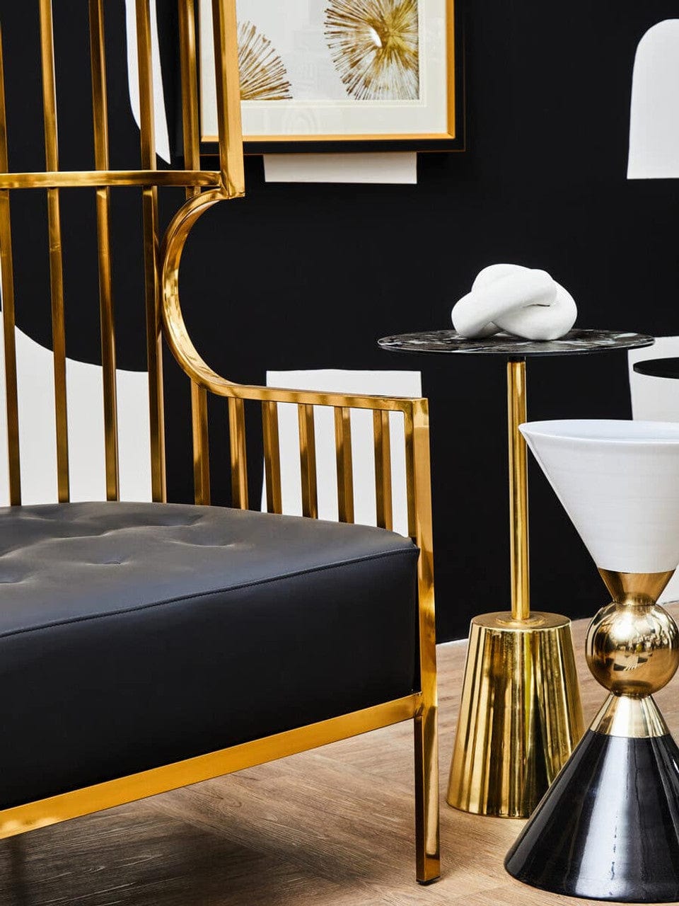 Noosa & Co. Living Eliza Gold Dome Cage Two Seat Sofa House of Isabella UK