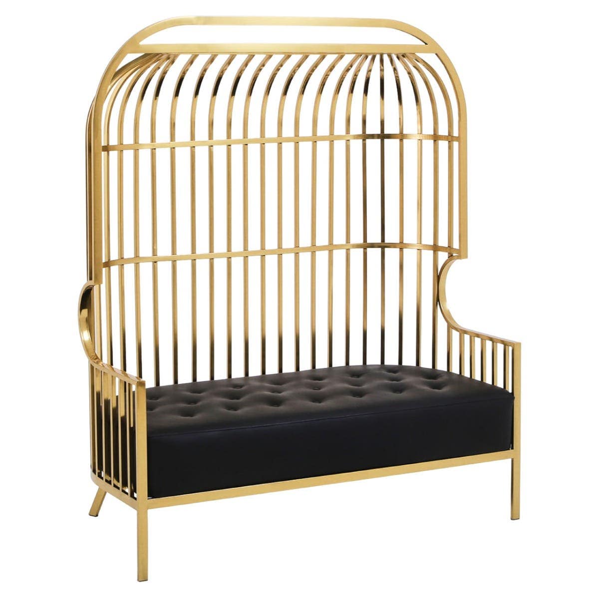 Noosa & Co. Living Eliza Two Seat Dome Cage Gold Finish Sofa House of Isabella UK