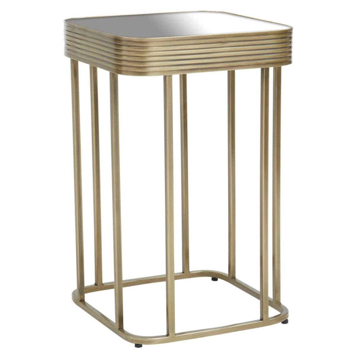 Noosa & Co. Living Ella Gold Side Table with Mirror Top House of Isabella UK