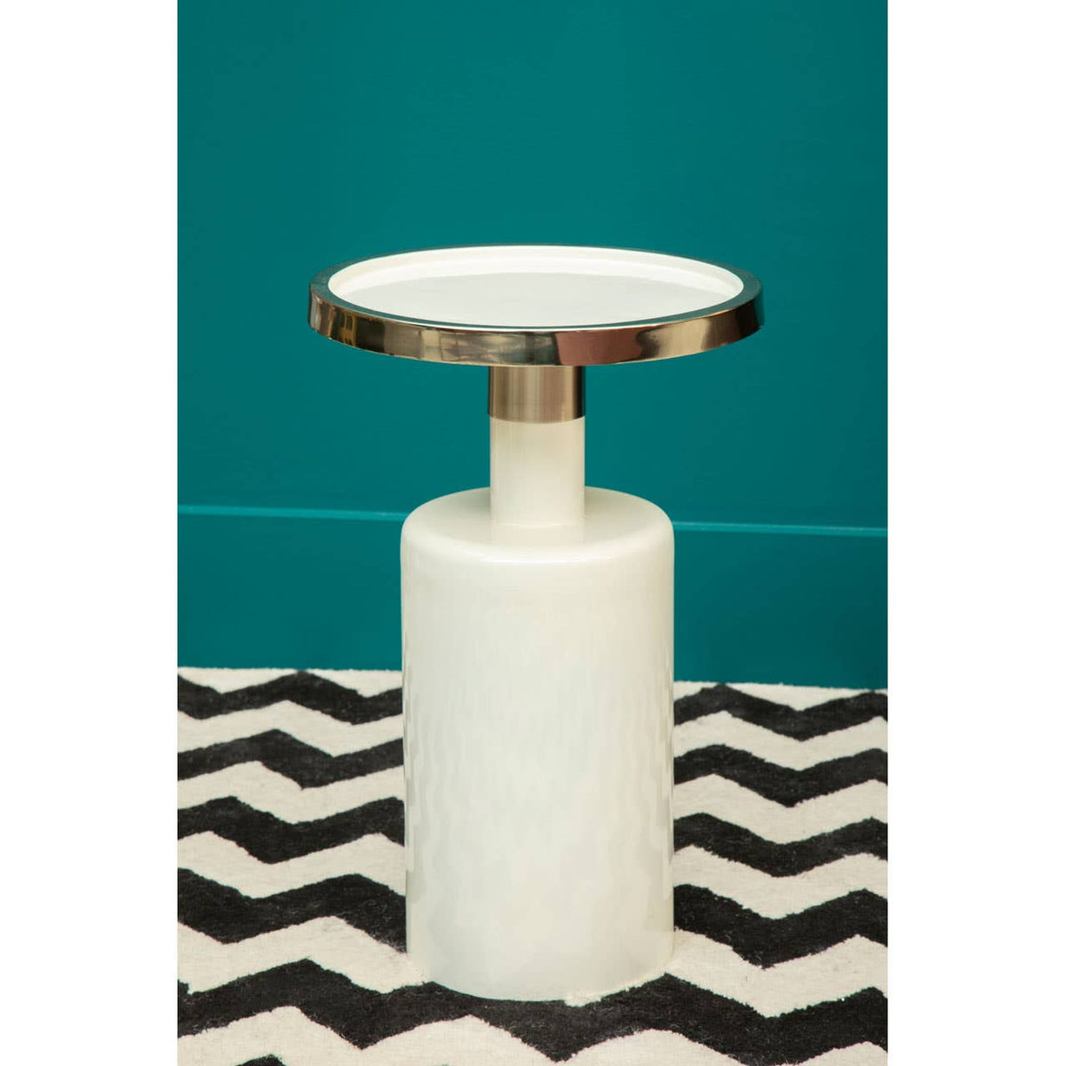 Elva Side Table With White Base.