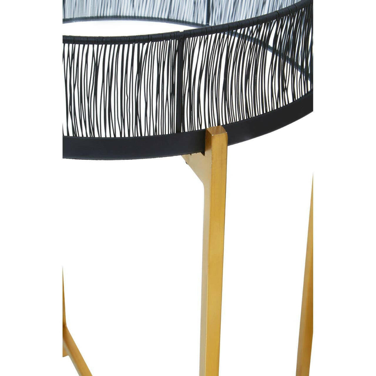 Enzo Set Of Two Black Wire And Gold Frame Tables.