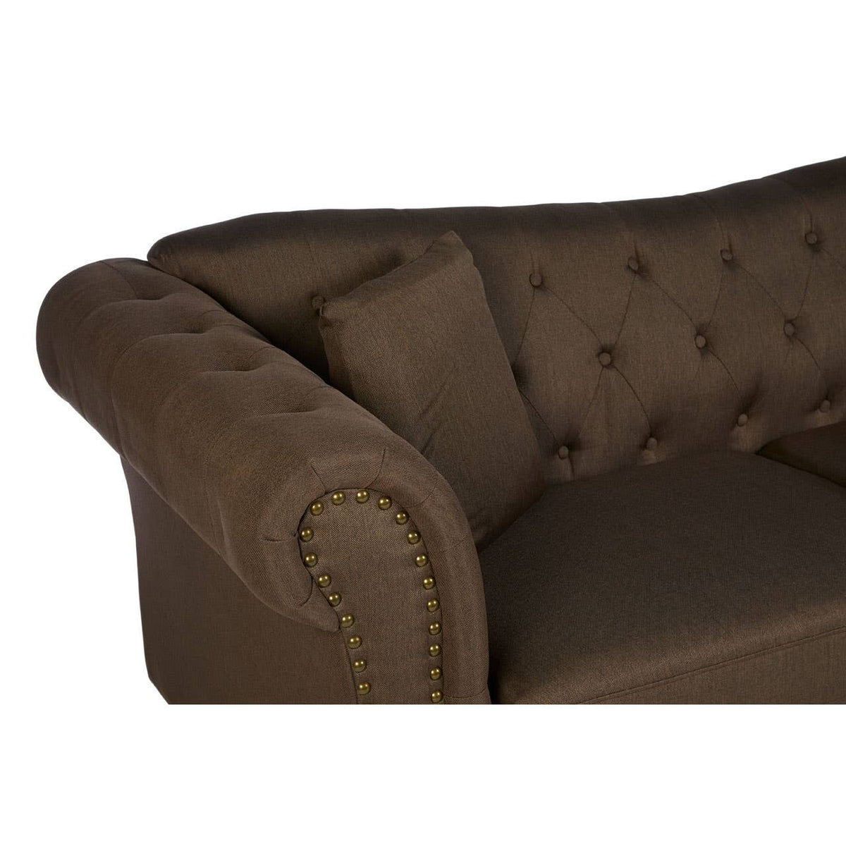 Fable 3 Seat Natural Chesterfield Sofa.