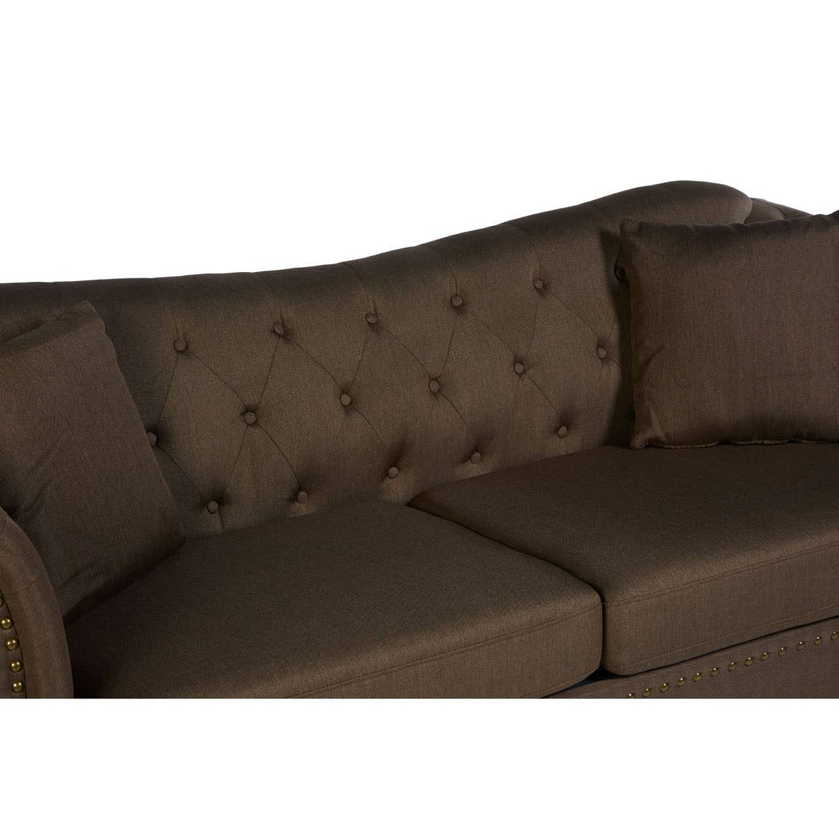 Fable 3 Seat Natural Chesterfield Sofa.