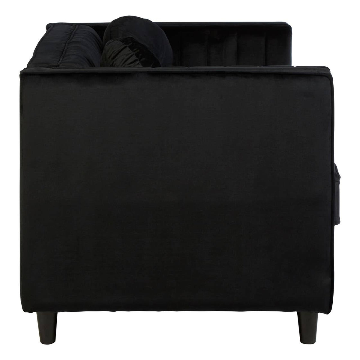 Farah 2 Seat Black Velvet Sofa.