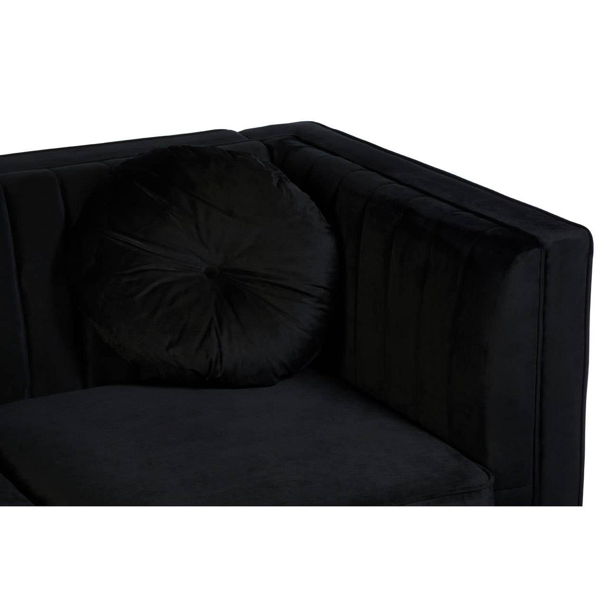Farah 2 Seat Black Velvet Sofa.