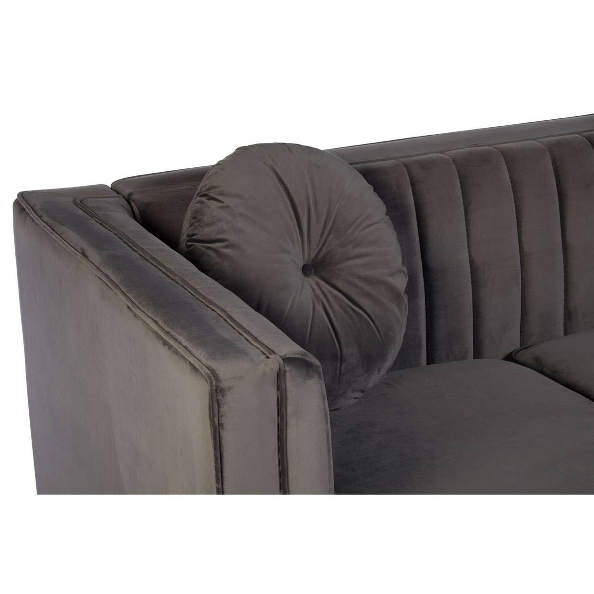 Farah 2 Seat Grey Velvet Sofa.