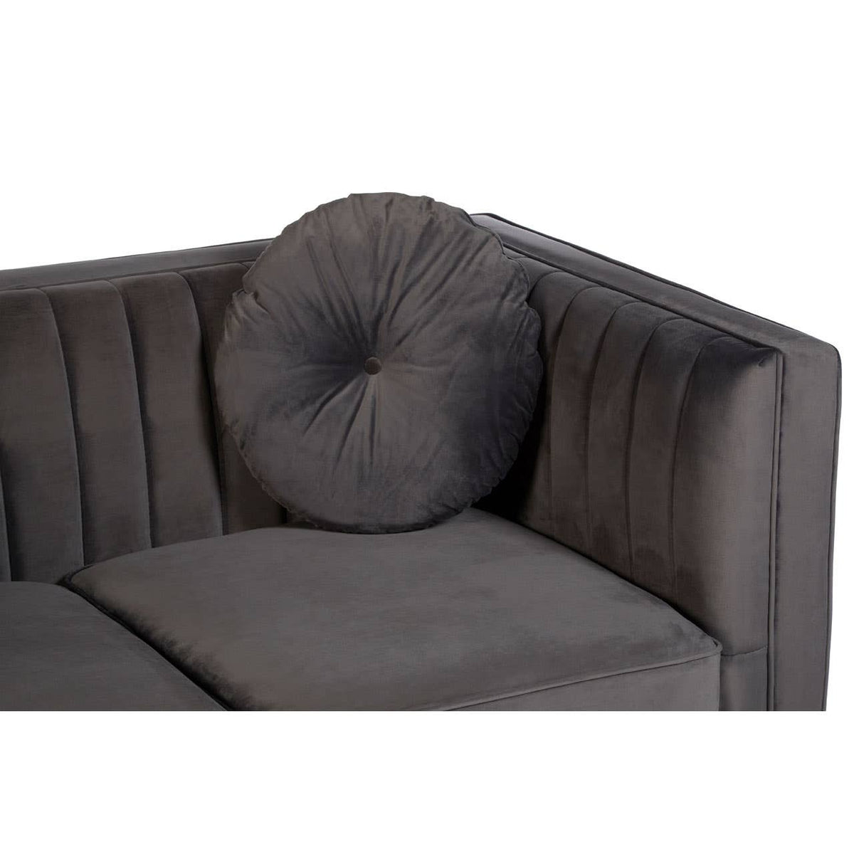 Farah 2 Seat Grey Velvet Sofa.