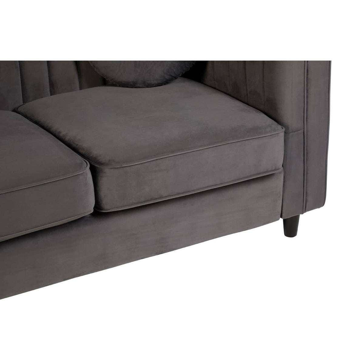 Farah 2 Seat Grey Velvet Sofa.
