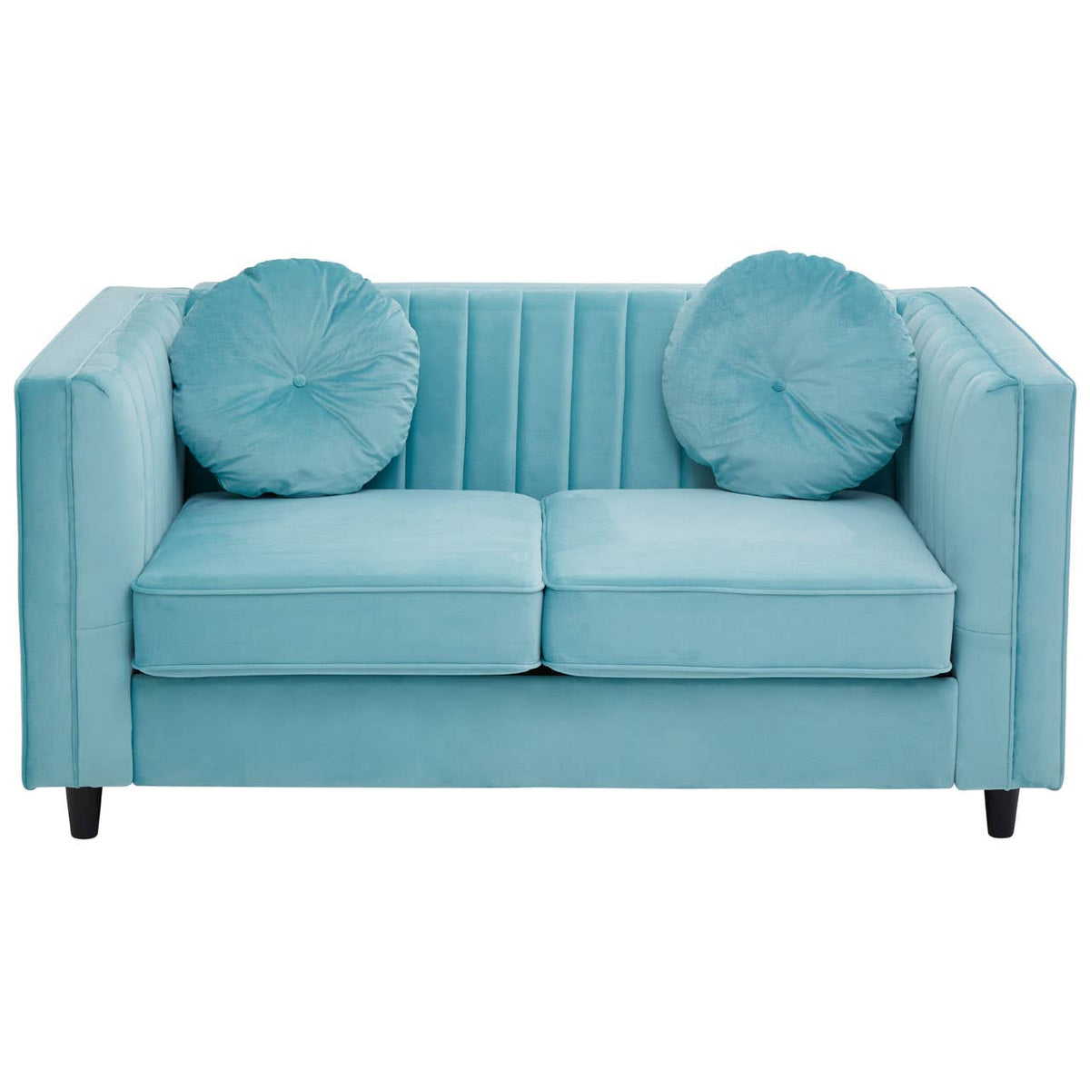 Farah 2 Seat Midnight Green Velvet Sofa.