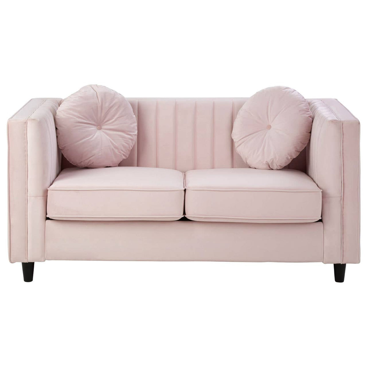 Farah 2 Seat Pink Velvet Sofa.