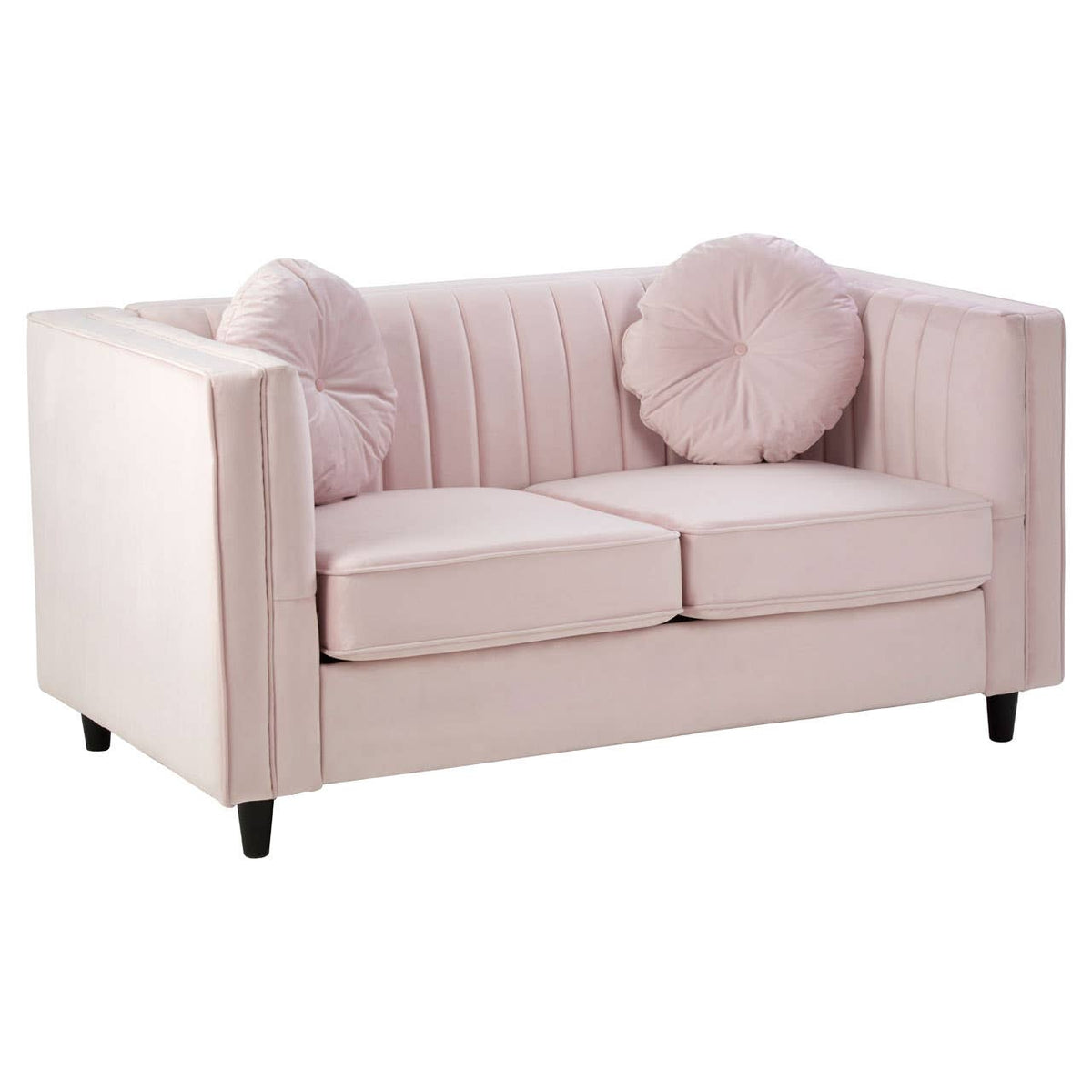 Farah 2 Seat Pink Velvet Sofa.